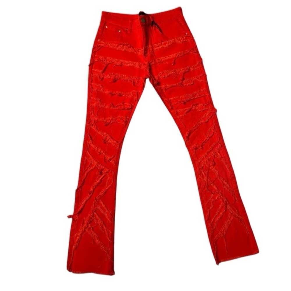 Sz various burnt orange ripped denim jeans